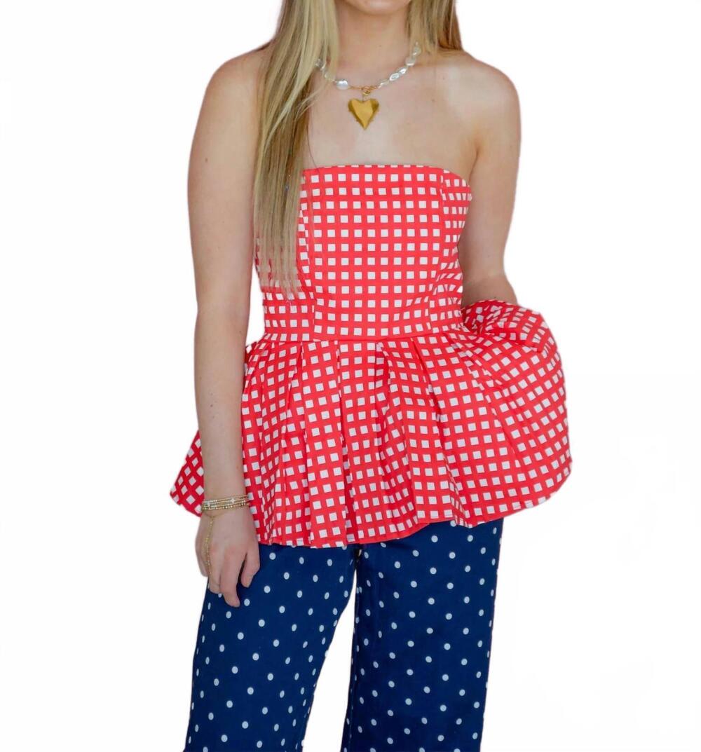 NEW ENTRO americana darling strapless top in red